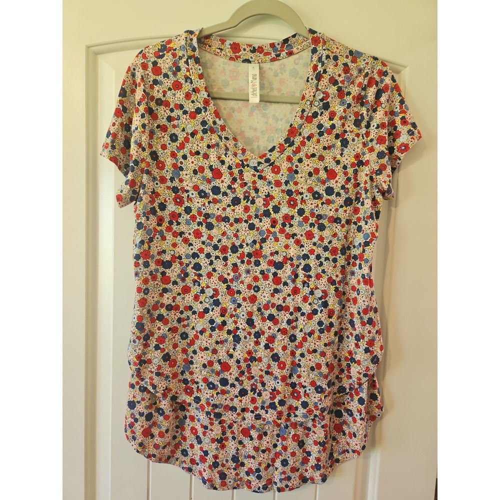 Latched Mama Short Sleeve Top Womens Medium Floral Nursing Access